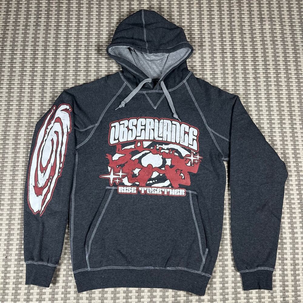 Observance Rise Together Gray Pullover Hoodie Men’s Sz S New‎
